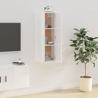 Wall Mounted TV Cabinet High Gloss White 40x34.5x100 cm