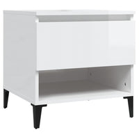 Side Tables 2 pcs High Gloss White 50x46x50 cm Engineered Wood