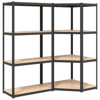 4-Layer Shelves 2 pcs Anthracite Steel&Engineered Wood