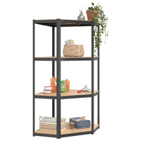4-Layer Shelves 3 pcs Anthracite Steel&Engineered Wood
