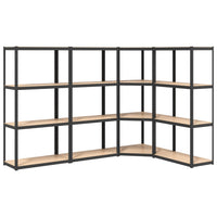 4-Layer Shelves 4 pcs Anthracite Steel&Engineered Wood