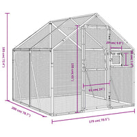 Aviary Silver 1.79x2x1.85 m Aluminium