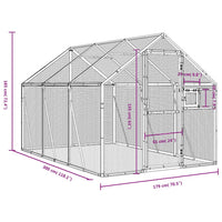 Aviary Silver 1.79x3x1.85 m Aluminium