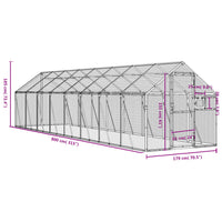 Aviary Anthracite 1.79x8x1.85 m Aluminium