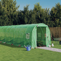 Greenhouse with Steel Frame Green 16 8x2x2 m