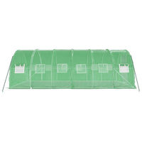 Greenhouse with Steel Frame Green 18 6x3x2 m