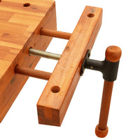 Workbench Tabletop with Vice 52x44x9.5 cm Solid Wood Acacia
