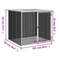 Chicken Cage with Roof Anthracite 103x98x90 cm Galvanised Steel