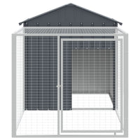 Chicken Cage with Run Anthracite 117x201x123 cm Galvanised Steel