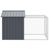 Chicken Cage with Run Anthracite 117x201x123 cm Galvanised Steel