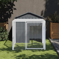 Chicken Cage with Run Anthracite 117x201x123 cm Galvanised Steel