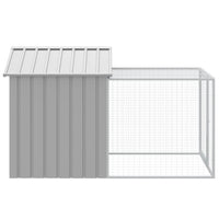 Chicken Cage with Run Light Grey 117x201x123 cm Galvanised Steel
