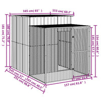 Chicken Cage with Run Anthracite 165x251x181 cm Galvanised Steel