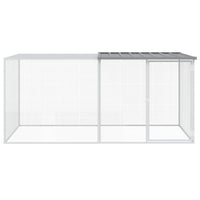 Chicken Cage with Roof Light Grey 203x98x90 cm Galvanised Steel
