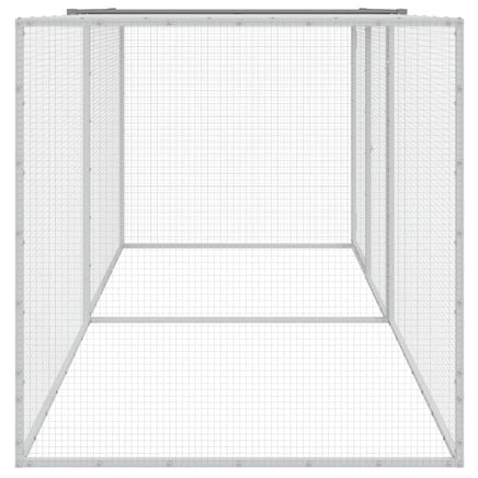 Chicken Cage with Roof Light Grey 203x98x90 cm Galvanised Steel