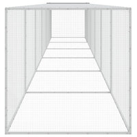 Chicken Cage with Roof Light Grey 603x98x90 cm Galvanised Steel