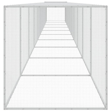 Chicken Cage with Roof Light Grey 1003x98x90 cm Galvanised Steel