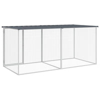 Chicken Cage with Roof Anthracite 203x98x90 cm Galvanised Steel