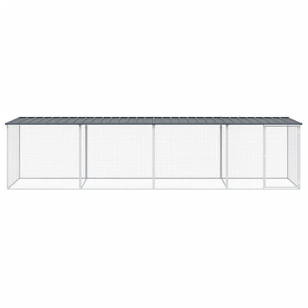 Chicken Cage with Roof Anthracite 403x98x90 cm Galvanised Steel