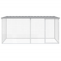 Chicken Cage with Roof Light Grey 203x98x90 cm Galvanised Steel