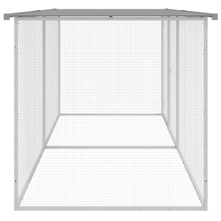 Chicken Cage with Roof Light Grey 203x98x90 cm Galvanised Steel