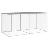 Chicken Cage with Roof Light Grey 203x98x90 cm Galvanised Steel