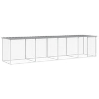 Chicken Cage with Roof Light Grey 403x98x90 cm Galvanised Steel