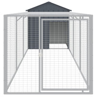 Chicken Cage with Run Anthracite 117x405x123 cm Galvanised Steel