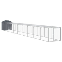 Chicken Cage with Run Anthracite 117x1017x123 cm Galvanised Steel