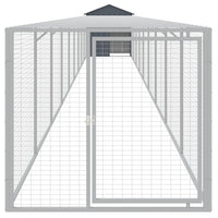 Chicken Cage with Run Anthracite 117x1017x123 cm Galvanised Steel