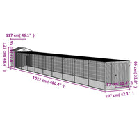 Chicken Cage with Run Anthracite 117x1017x123 cm Galvanised Steel