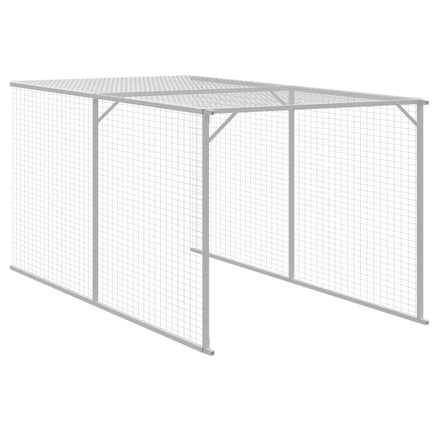 Chicken Cage with Run Anthracite 117x1221x123 cm Galvanised Steel
