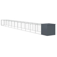 Chicken Cage with Run Anthracite 110x1221x110 cm Galvanised Steel