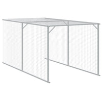 Chicken Cage with Run Light Grey 110x405x110 cm Galvanised Steel