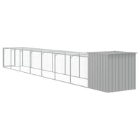 Chicken Cage with Run Light Grey 110x813x110 cm Galvanised Steel