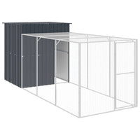 Chicken Cage with Run Anthracite 165x455x181 cm Galvanised Steel