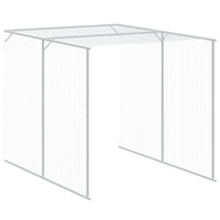 Chicken Cage with Run Light Grey 165x659x181 cm Galvanised Steel