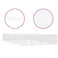 Outdoor Dog Kennel Silver 8x16x2 m Galvanised Steel