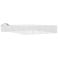 Outdoor Dog Kennel with Roof Silver 12x12x2.5 m Galvanised Steel