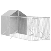 Outdoor Dog Kennel with Roof Silver 2x6x2.5 m Galvanised Steel