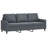 3-Seater Sofa with Footstool Dark Grey 180 cm Velvet