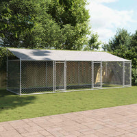 Dog Cage with Roof and Doors Grey 6x2x2 m Galvanised Steel