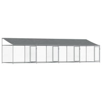 Dog Cage with Roof and Doors Grey 8x2x2 m Galvanised Steel