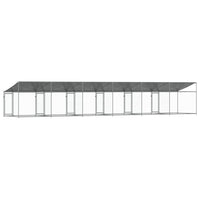 Dog Cage with Roof and Doors Grey 12x2x2 m Galvanised Steel