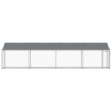 Dog Cage with Roof and Door Grey 8x2x2 m Galvanised Steel