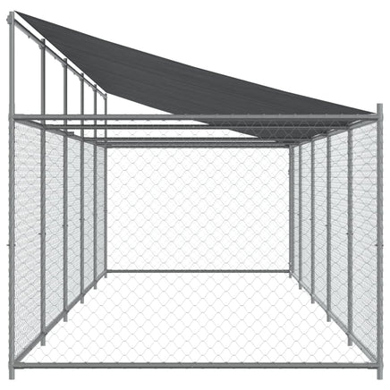 Dog Cage with Roof and Door Grey 10x2x2 m Galvanised Steel