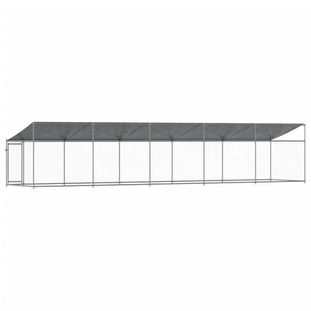 Dog Cage with Roof and Door Grey 10x2x2 m Galvanised Steel