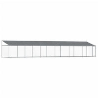 Dog Cage with Roof and Door Grey 12x2x2 m Galvanised Steel