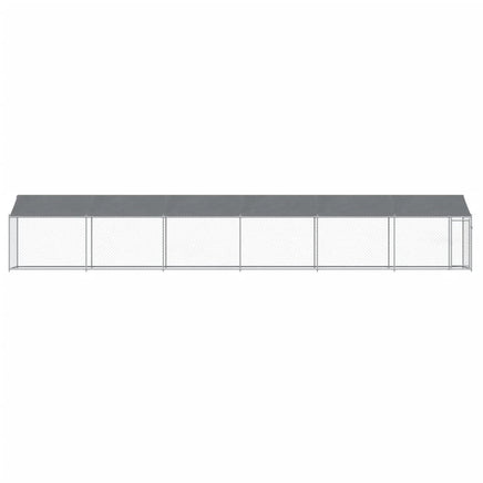 Dog Cage with Roof and Door Grey 12x2x2 m Galvanised Steel
