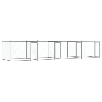Dog Cage with Doors Grey 8x2x1.5 m Galvanised Steel